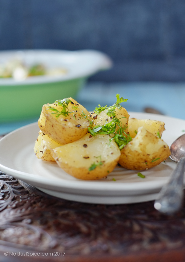 5-Ingredient Indian Style Roast Potatoes on notjustspice.com