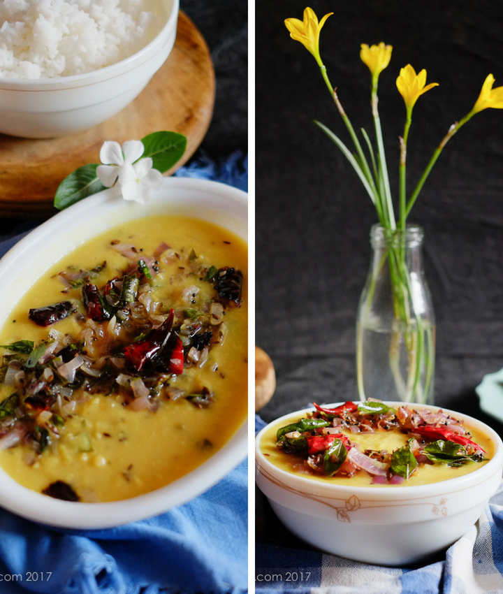 9-Ingredient Vegan Yellow Lentil Curry Indian Style | Easy Peasy Dal Recipe | Simple Tuvaram Paruppu Kulambu on notjustspice.com