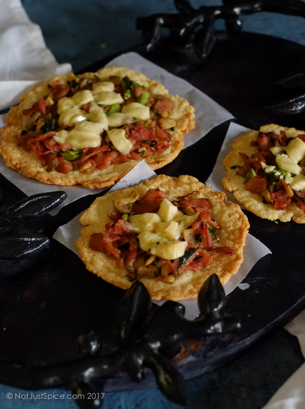 Bacon Mushroom Galettes with Broccoli and Cheese on notjustspice.com