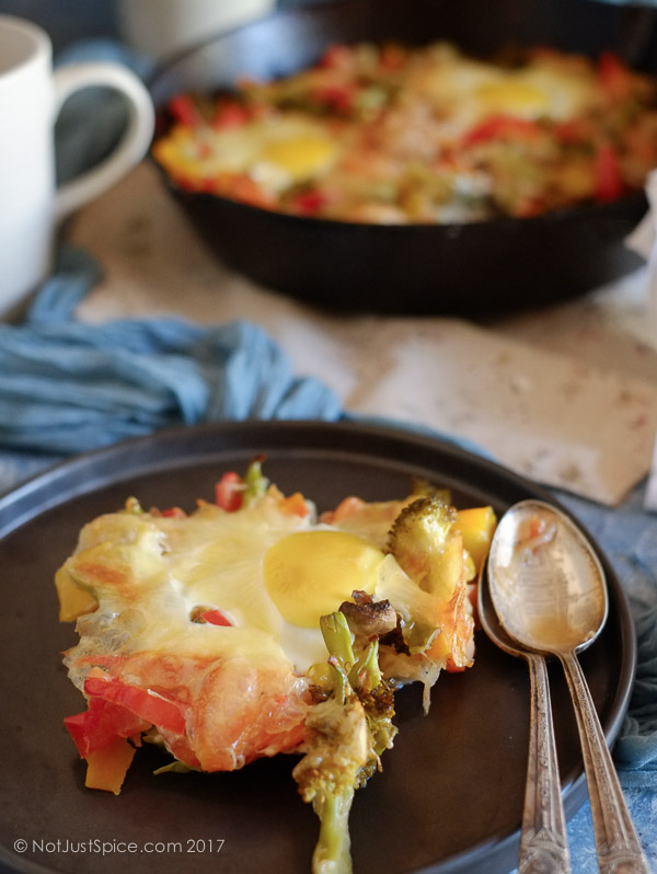 Baked Eggs on a Bed of Vegetables
