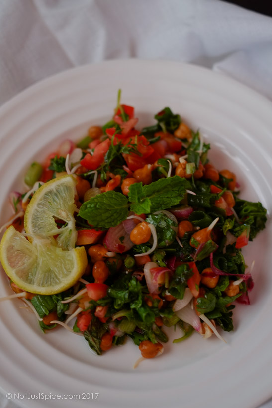 Black Chickpea Sprouts Indo-Mediterranean Salad-Black Chickpea Sprouts Indo-Mediterranean Salad-Black Chickpea Sprouts Indo-Mediterranean Salad on notjustspice.com
