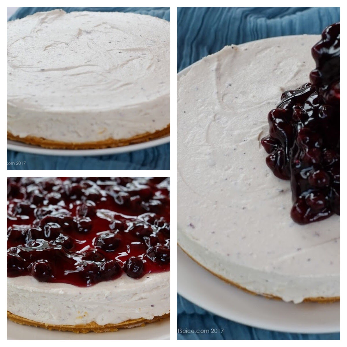 The Brilliant No-bake blueberry cheesecake on notjustspice.com