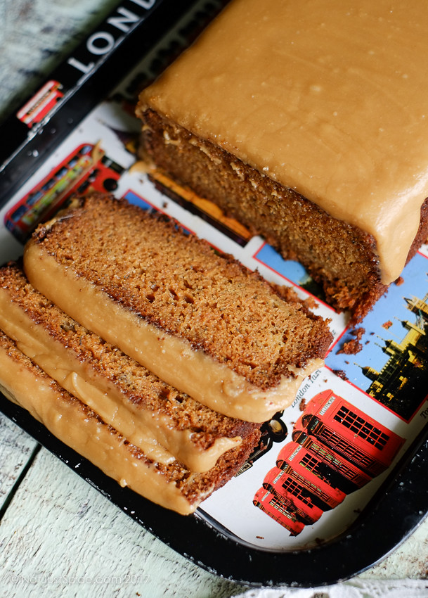 Caramel Banana Cake on notjustspice.com