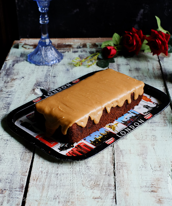 Caramel Banana Cake on notjustspice.com