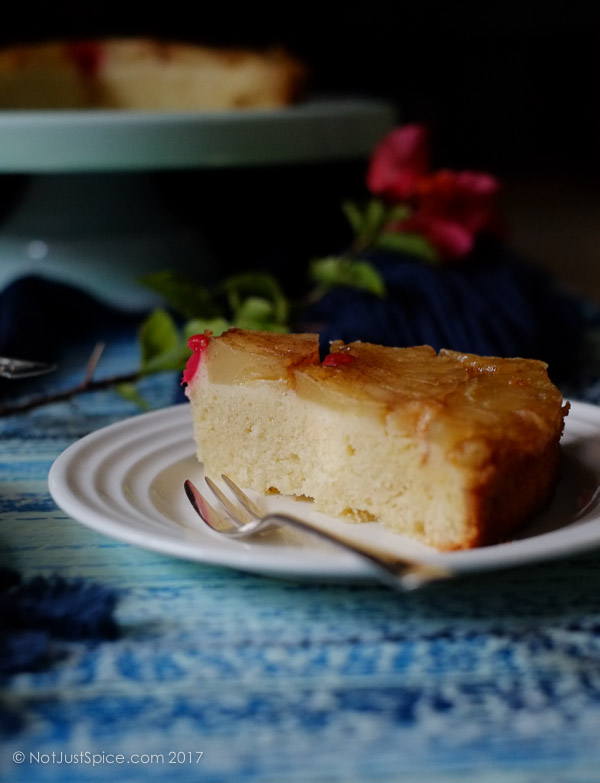 Coconut Pineapple Upside Down Cake on notjustspice.com