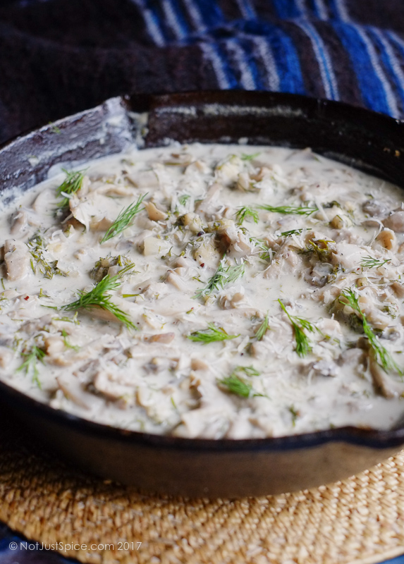 Creamy Mushroom and Dill Pasta | Fusilli with Creamy Mushroom and Dill