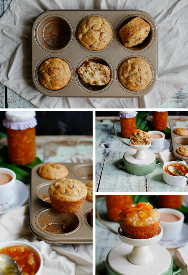 Delightful Breakfast Banana Date Muffins on notjustspice.com