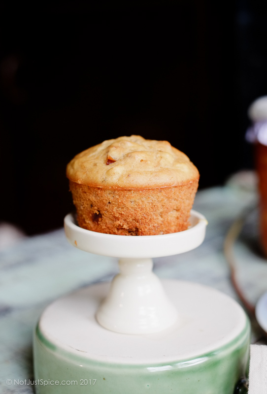 Delightful Breakfast Banana Date Muffins on notjustspice.com
