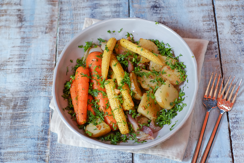Ghee Roasted Vegetables | 30-Minute Vegetarian Meal on notjustspice.com