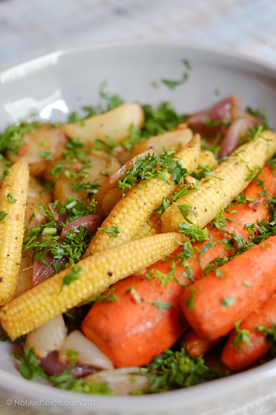 Ghee Roasted Vegetables | 30-Minute Vegetarian Meal on notjustspice.com