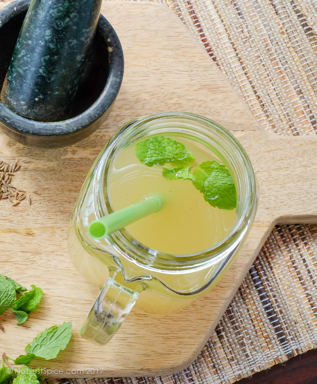 Refreshing Ginger, Mint and Cumin Limeade on notjustspice.com