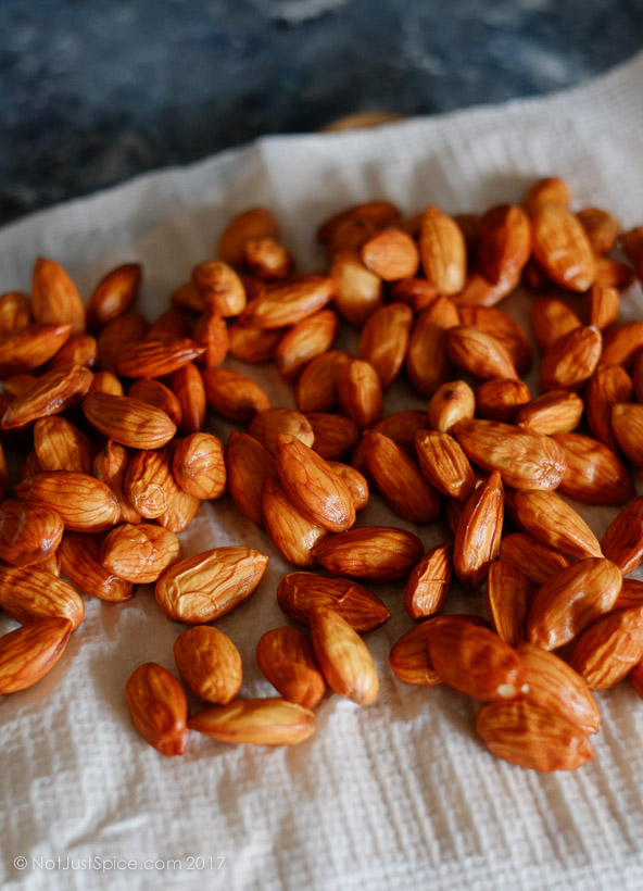 How To Blanch Almonds on notjustspice.com