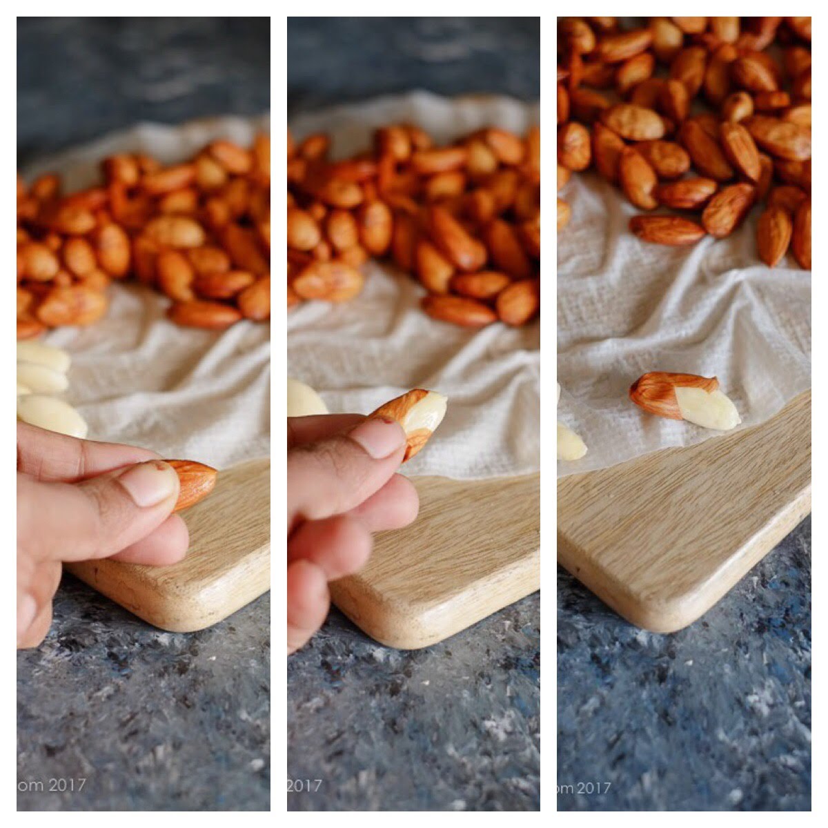 How To Blanch Almonds on notjustspice.com