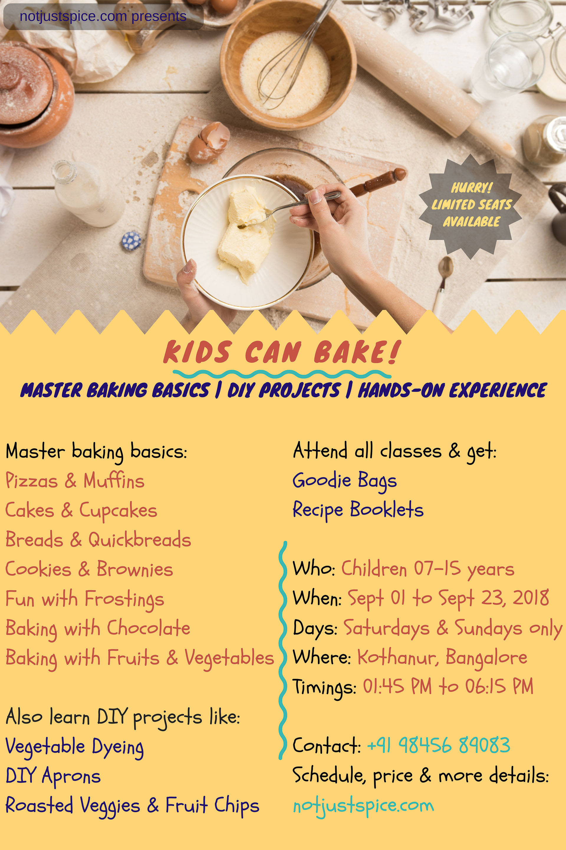 Kids Can Bake! Baking Classes for Kids by notjustspice.com