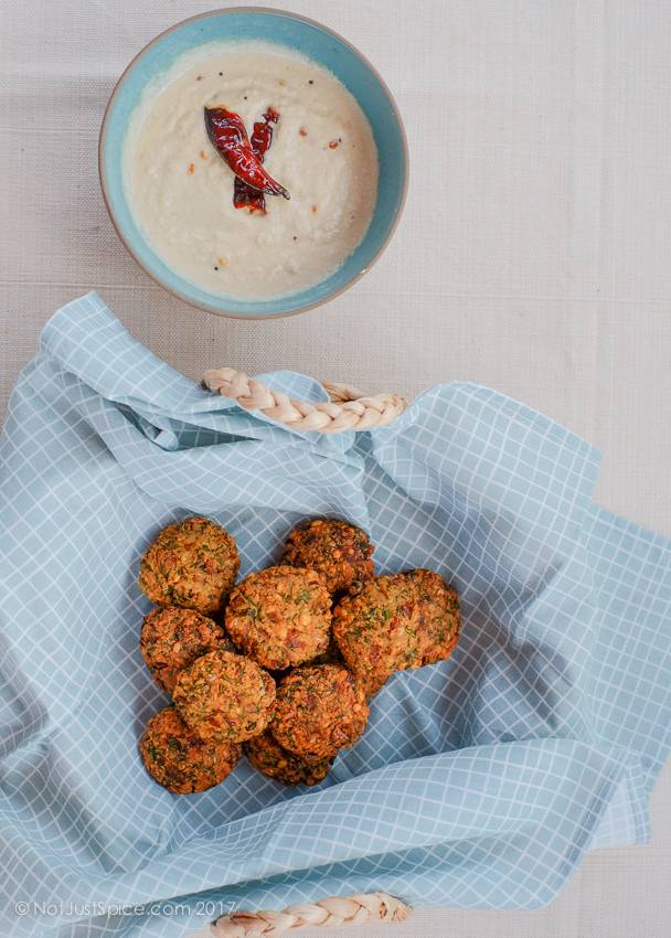 Split Chickpea Fritters | Masala Vada | Paruppu Vadai on notjustspice.com