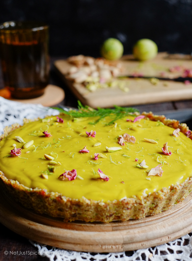Raw, Vegan & Gluten Free: Avocado, Mango and Lime Mousse Tart on notjustspice.com