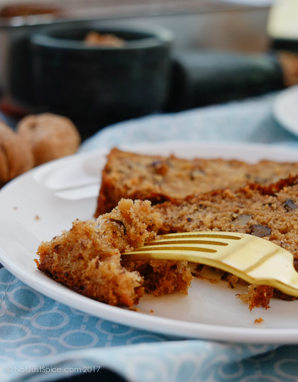 Scrummy Moist Classic Banana Walnut Loaf on notjustspice.com