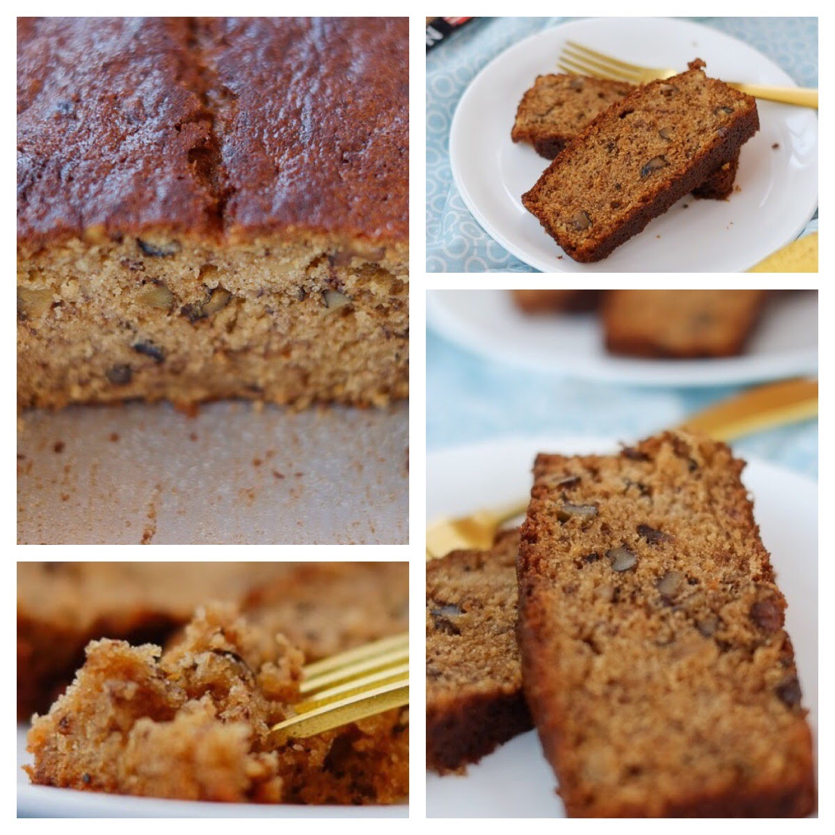 Scrummy Moist Classic Banana Walnut Loaf on notjustspice.com