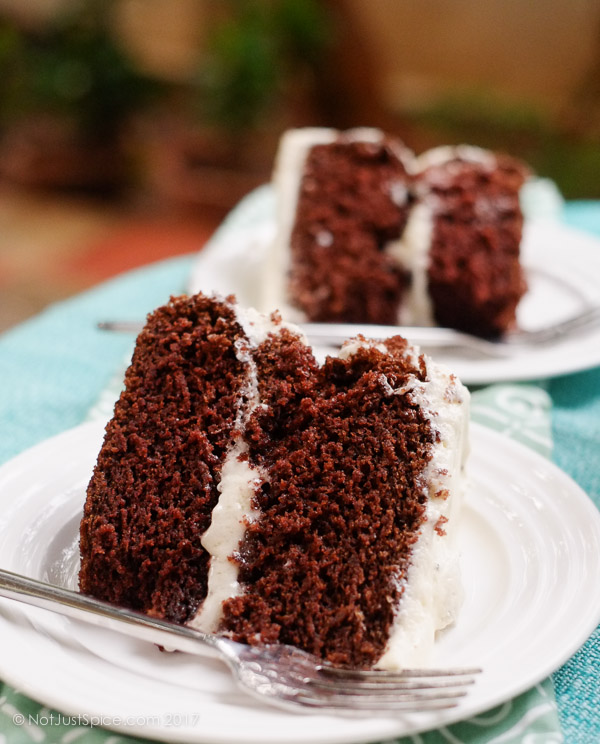 Super Moist Chocolate Cake on notjustspice.com