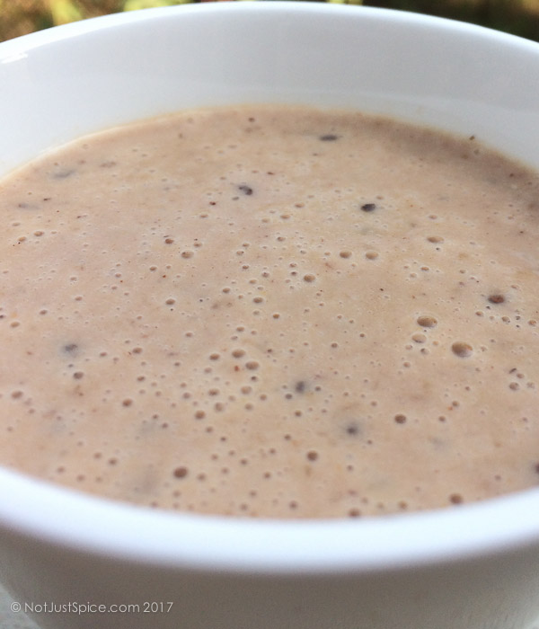 The Ultimate Oatmeal Smoothie on notjustspice.com, made with Nutella, peanut butter, dates, banana and oats