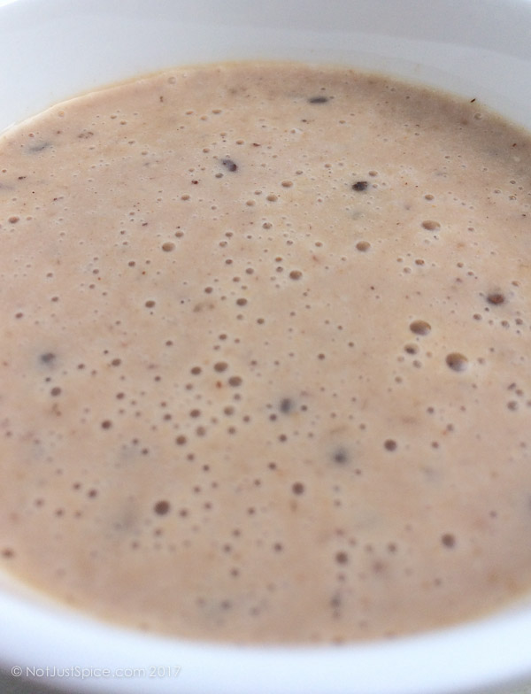 The Ultimate Oatmeal Smoothie on notjustspice.com, made with Nutella, peanut butter, dates, banana and oats